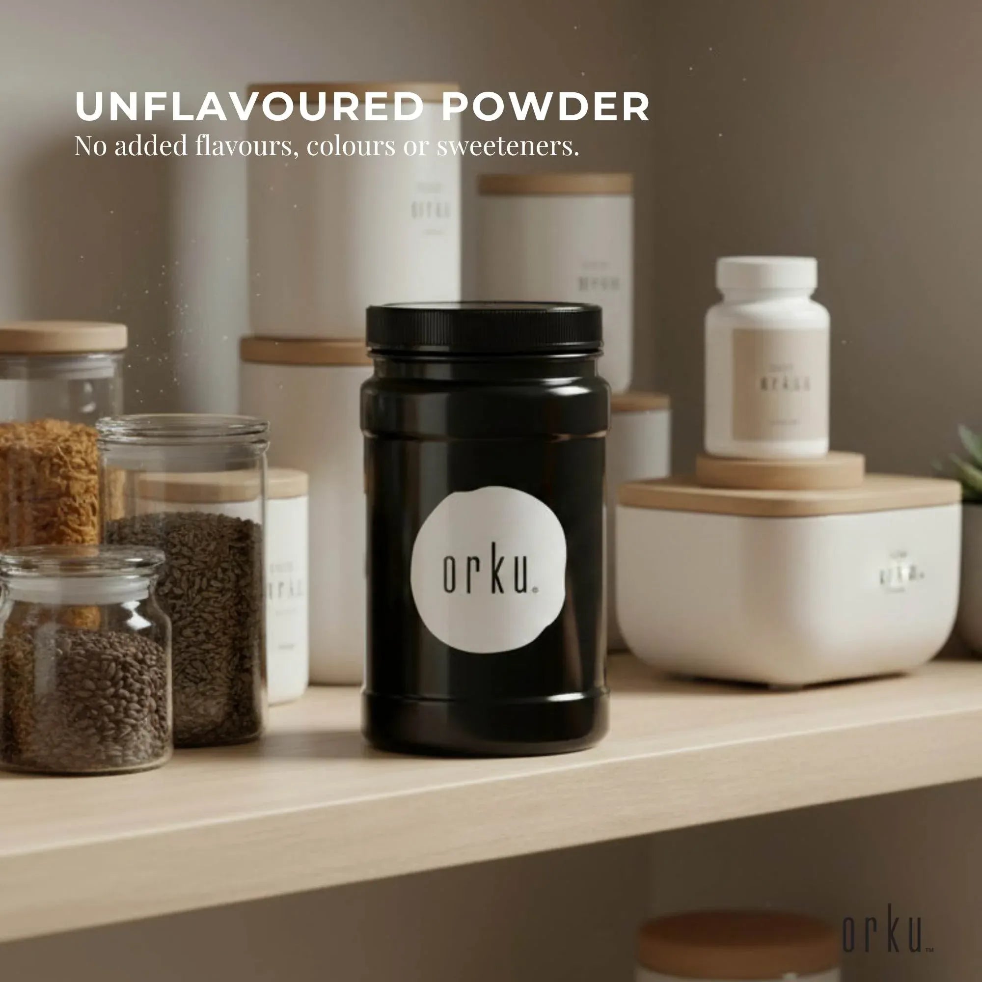 Orku 1Kg Magnesium Bisglycinate Powder Unflavoured Chelated - Jar V238-SUPDZ-42142524342352