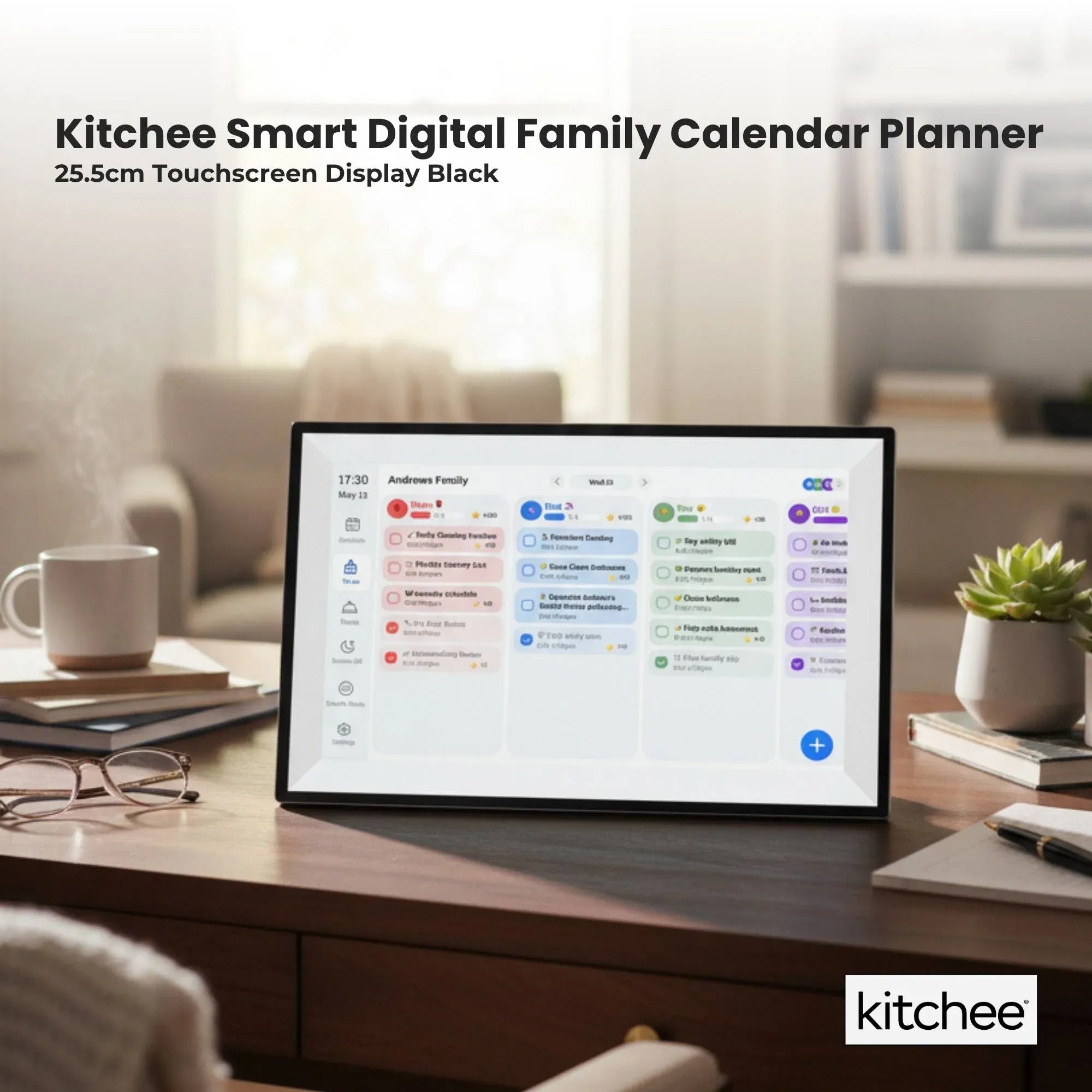 Kitchee 10" Digital Calendar Smart Family Planner - 25.5cm Touchscreen Black V238-SUPDZ-42194057920592