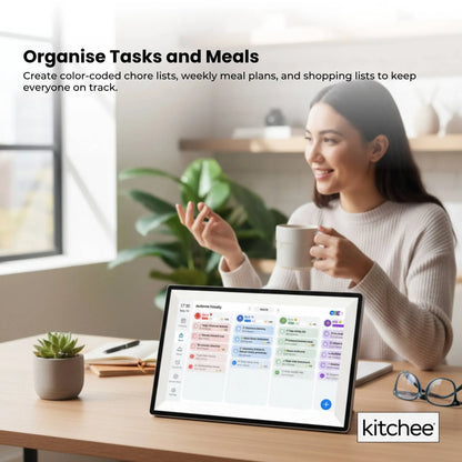 Kitchee 10" Digital Calendar Smart Family Planner - 25.5cm Touchscreen Black V238-SUPDZ-42194057920592