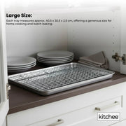 Kitchee 40.5x30.5cm Oven Baking Tray + Cooling Rack 4 Piece Stainless Steel Set V238-SUPDZ-42208860667984