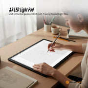 Social Hike A3 LED Light Pad Tracing Board Rechargeable USB-C 3000mAh Light Box V238-SUPDZ-42208921518160