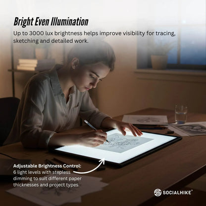 Social Hike A3 LED Light Pad Tracing Board Rechargeable USB-C 3000mAh Light Box V238-SUPDZ-42208921518160