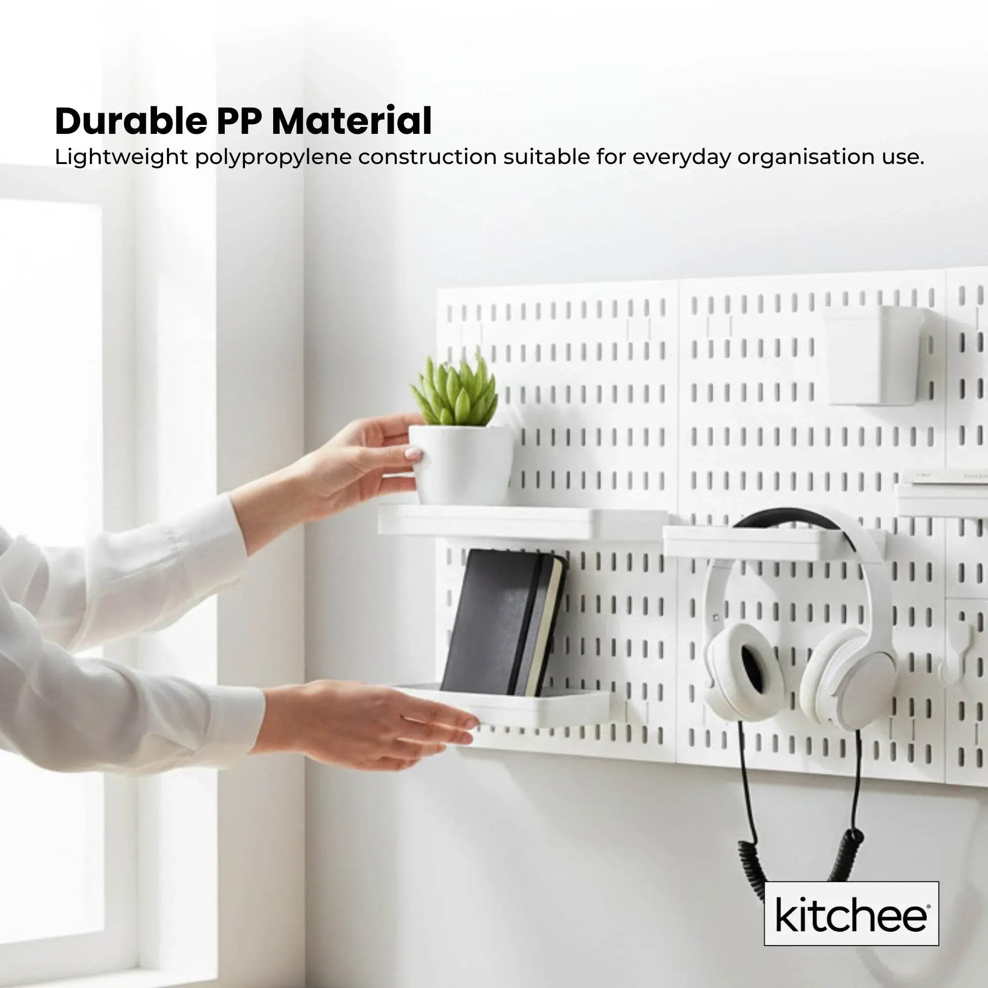 Kitchee Pegboard Wall Organiser Storage Kit 18 Hook and Basket Accessories White V238-SUPDZ-42209007730768