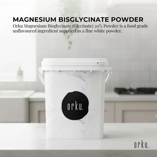 Orku 800g Magnesium Bisglycinate Powder Unflavoured Chelated - Tub V238-SUPDZ-42273299169360