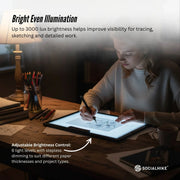 Social Hike A4 LED Light Pad Tracing Board Rechargeable USB-C 3000mAh Light Box V238-SUPDZ-42273306968144