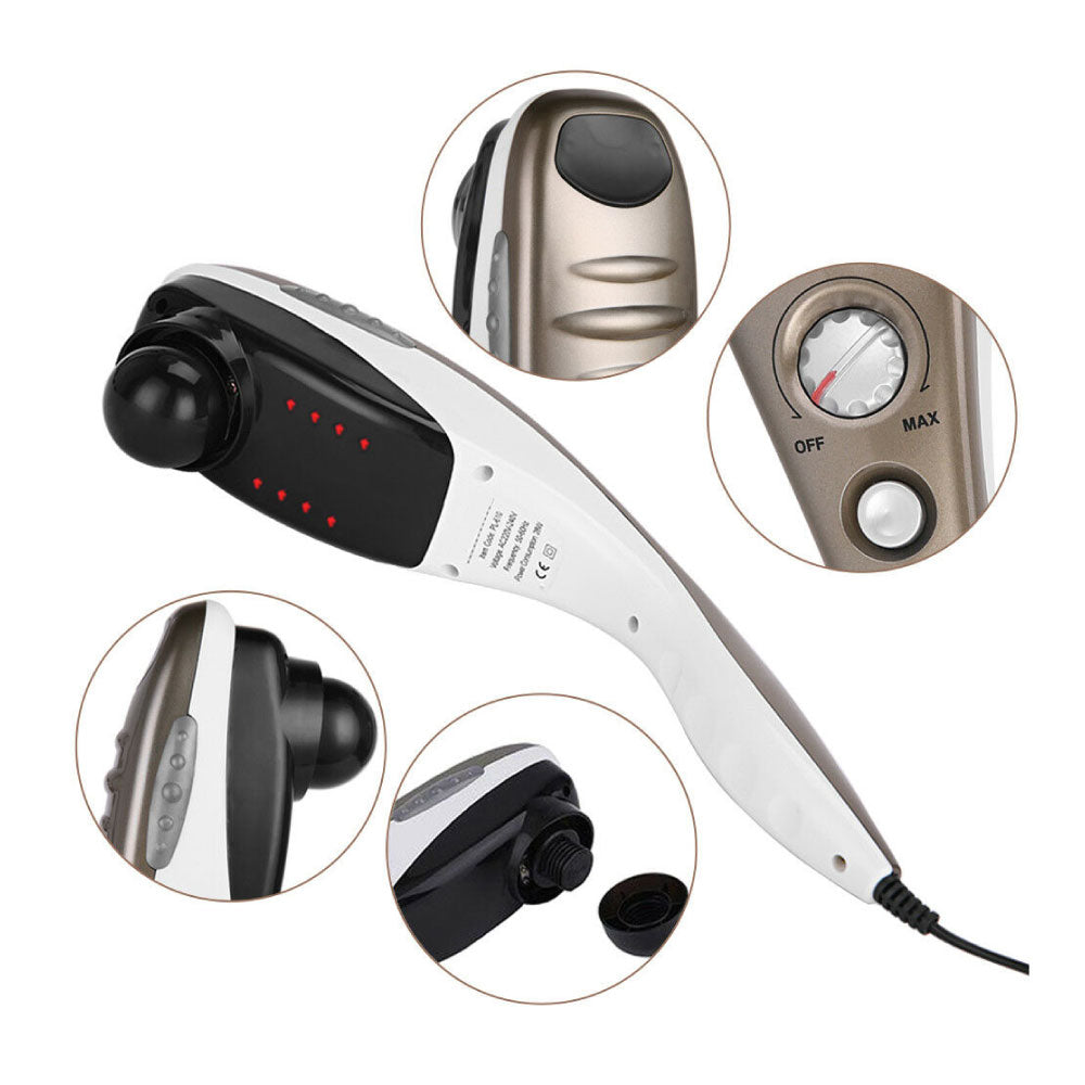 Full Body Handheld Massager Machine Champagne - 6 Massage Heads Neck Shoulder V238-SUPDZ-42796897734