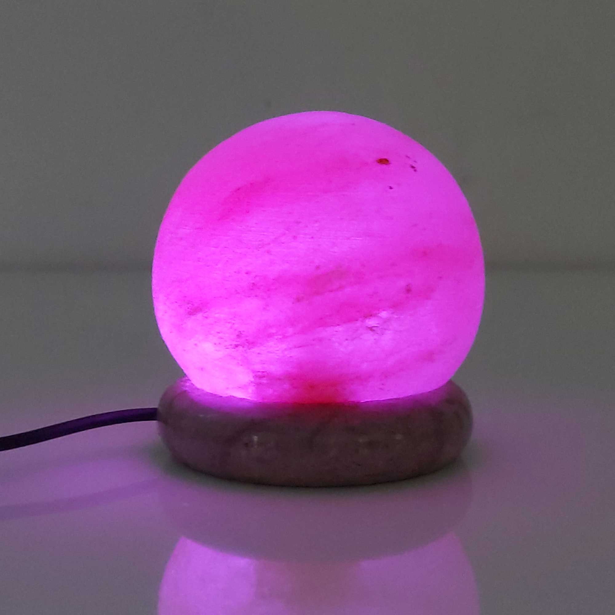 USB Colour Changing Salt Himalayan Lamp - Ball Sphere Shape Pink Rock LED Light V238-SUPDZ-43047389958