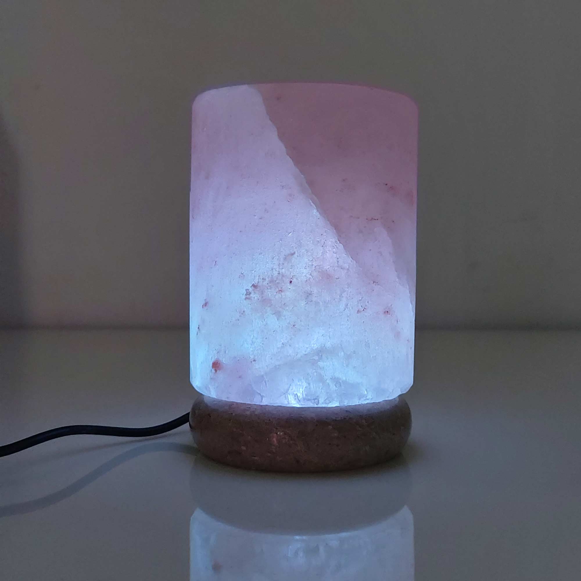 USB Colour Changing Salt Himalayan Lamp - Cylinder Shape Pink Rock LED Light V238-SUPDZ-43047464134
