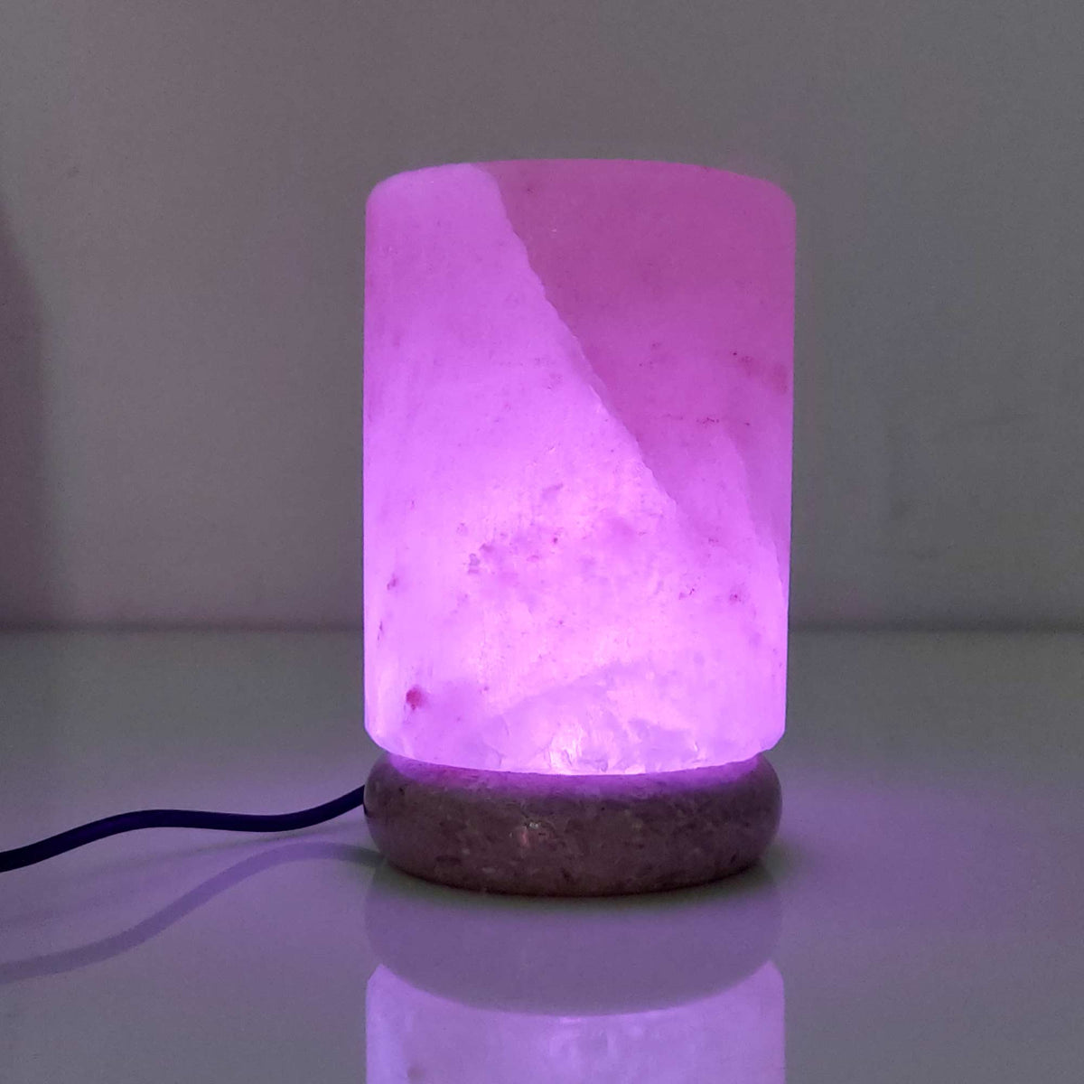 USB Colour Changing Salt Himalayan Lamp - Cylinder Shape Pink Rock LED Light V238-SUPDZ-43047464134