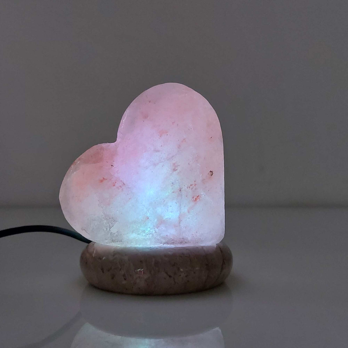 USB Colour Changing Salt Himalayan Lamp - Heart Love Shape Pink Rock LED Light V238-SUPDZ-43047495750
