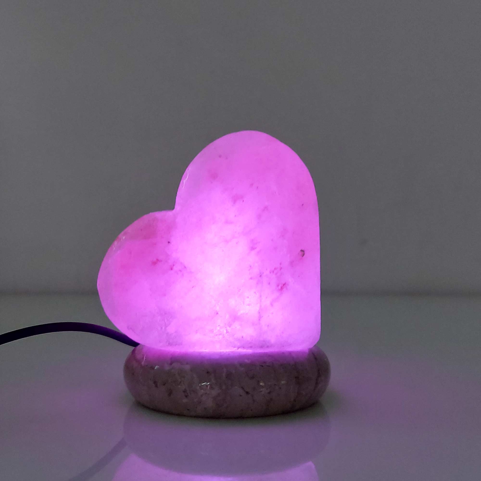 USB Colour Changing Salt Himalayan Lamp - Heart Love Shape Pink Rock LED Light V238-SUPDZ-43047495750