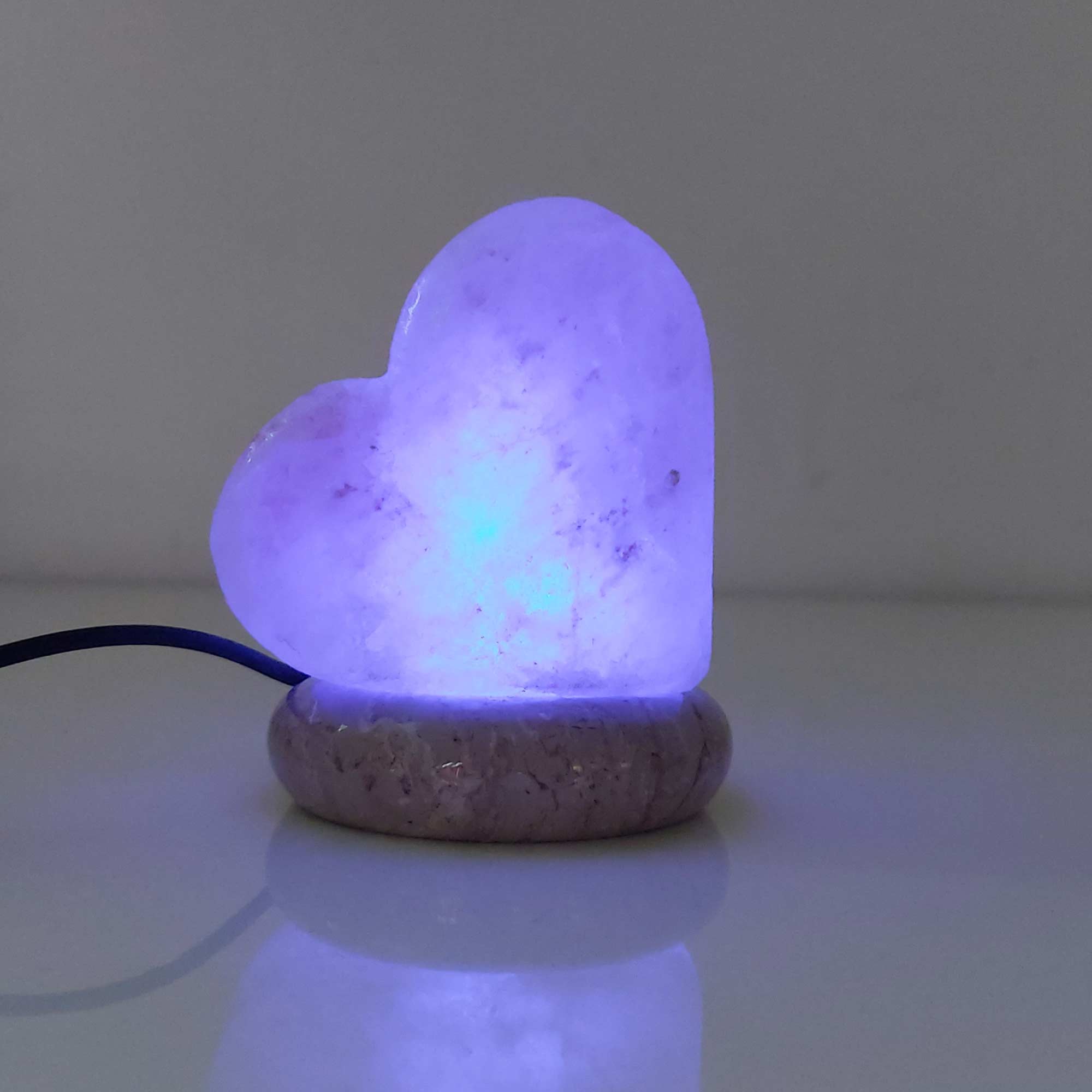USB Colour Changing Salt Himalayan Lamp - Heart Love Shape Pink Rock LED Light V238-SUPDZ-43047495750