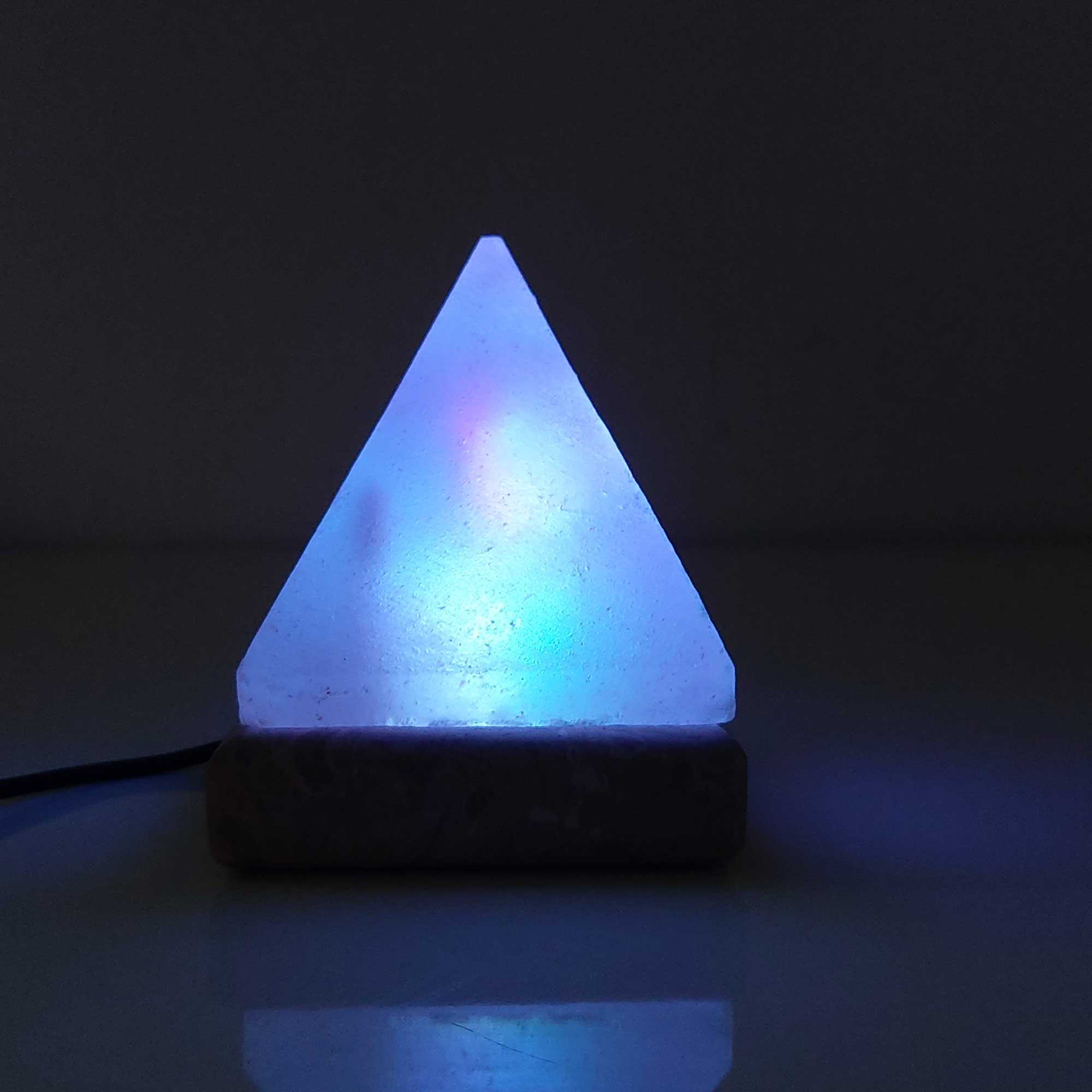 USB Colour Changing Salt Himalayan Lamp - Pyramid Shape Pink Rock LED Light V238-SUPDZ-43047537670