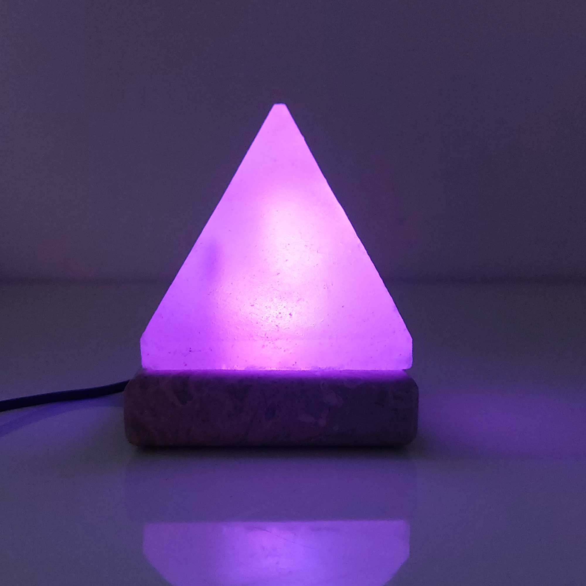 USB Colour Changing Salt Himalayan Lamp - Pyramid Shape Pink Rock LED Light V238-SUPDZ-43047537670