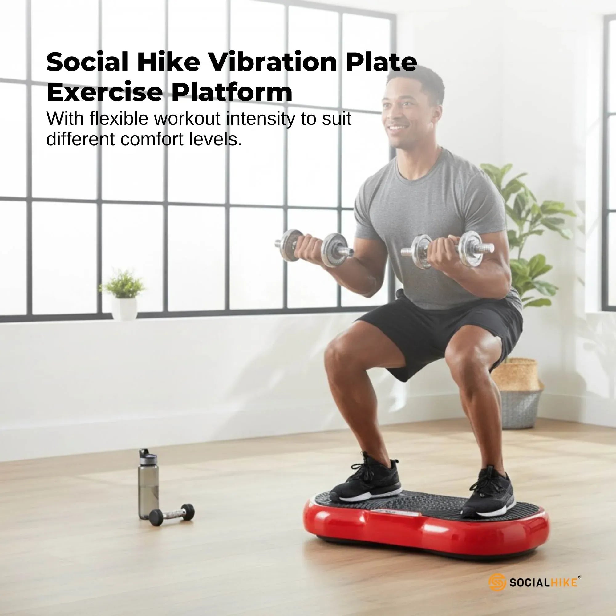 Social Hike 68cm Vibration Plate Machine Full Body Workout Platform Red V238-SUPDZ-48198929286