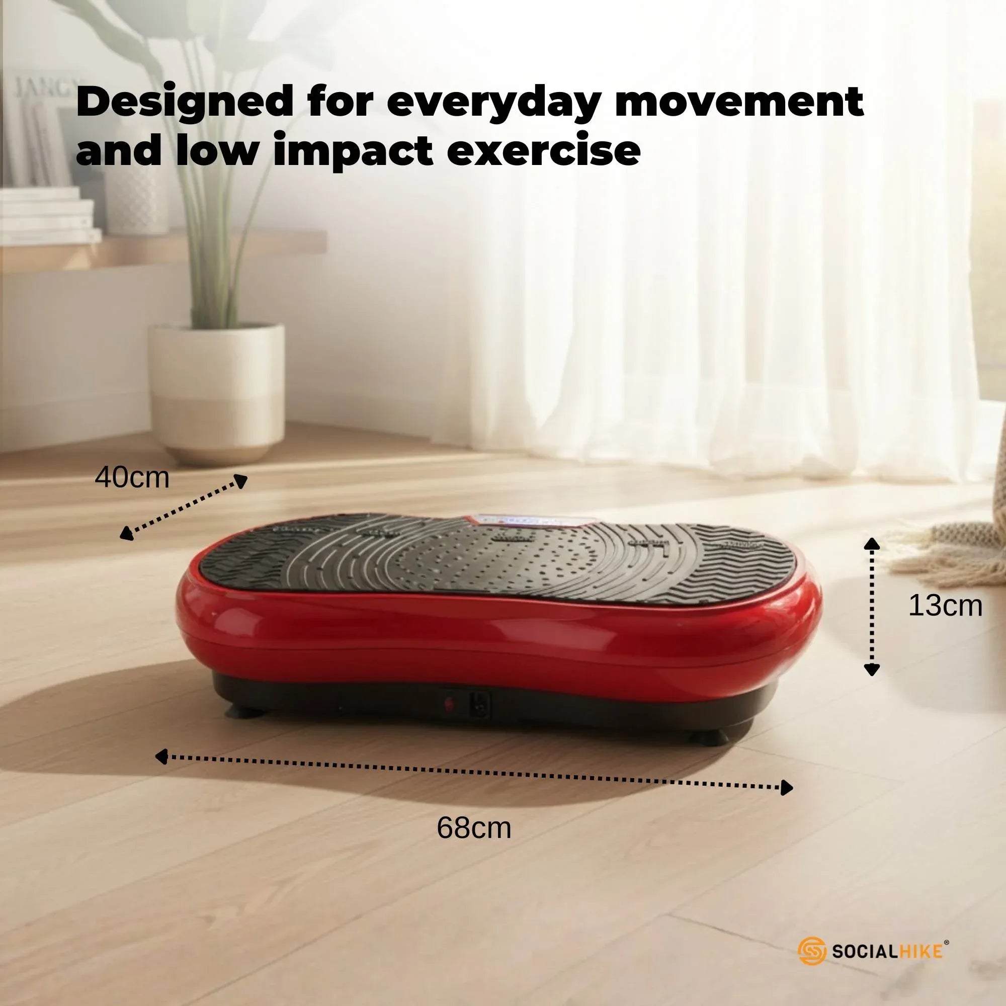 Social Hike 68cm Vibration Plate Machine Full Body Workout Platform Red V238-SUPDZ-48198929286