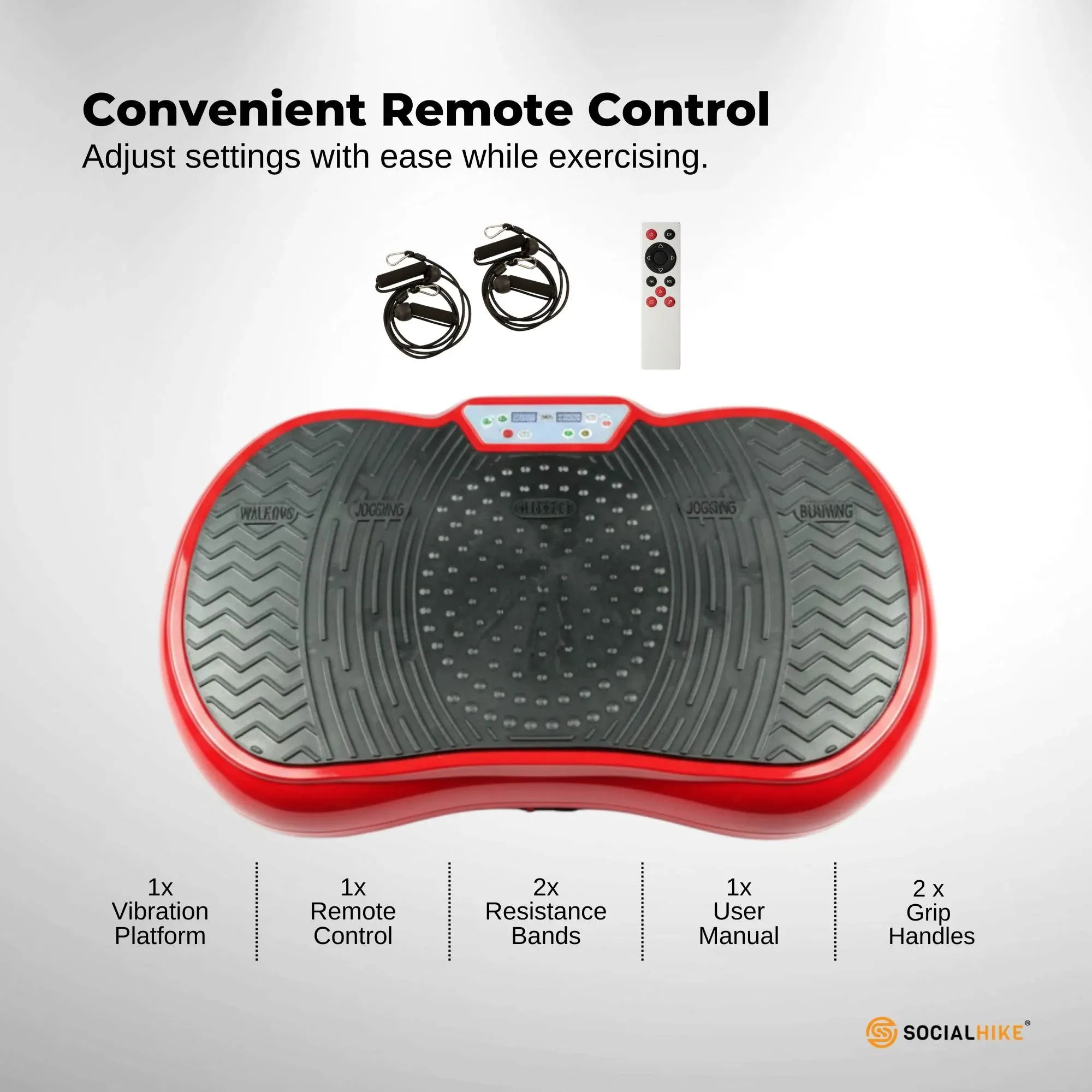 Social Hike 68cm Vibration Plate Machine Full Body Workout Platform Red V238-SUPDZ-48198929286