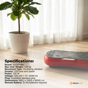 Social Hike 68cm Vibration Plate Machine Full Body Workout Platform Red V238-SUPDZ-48198929286
