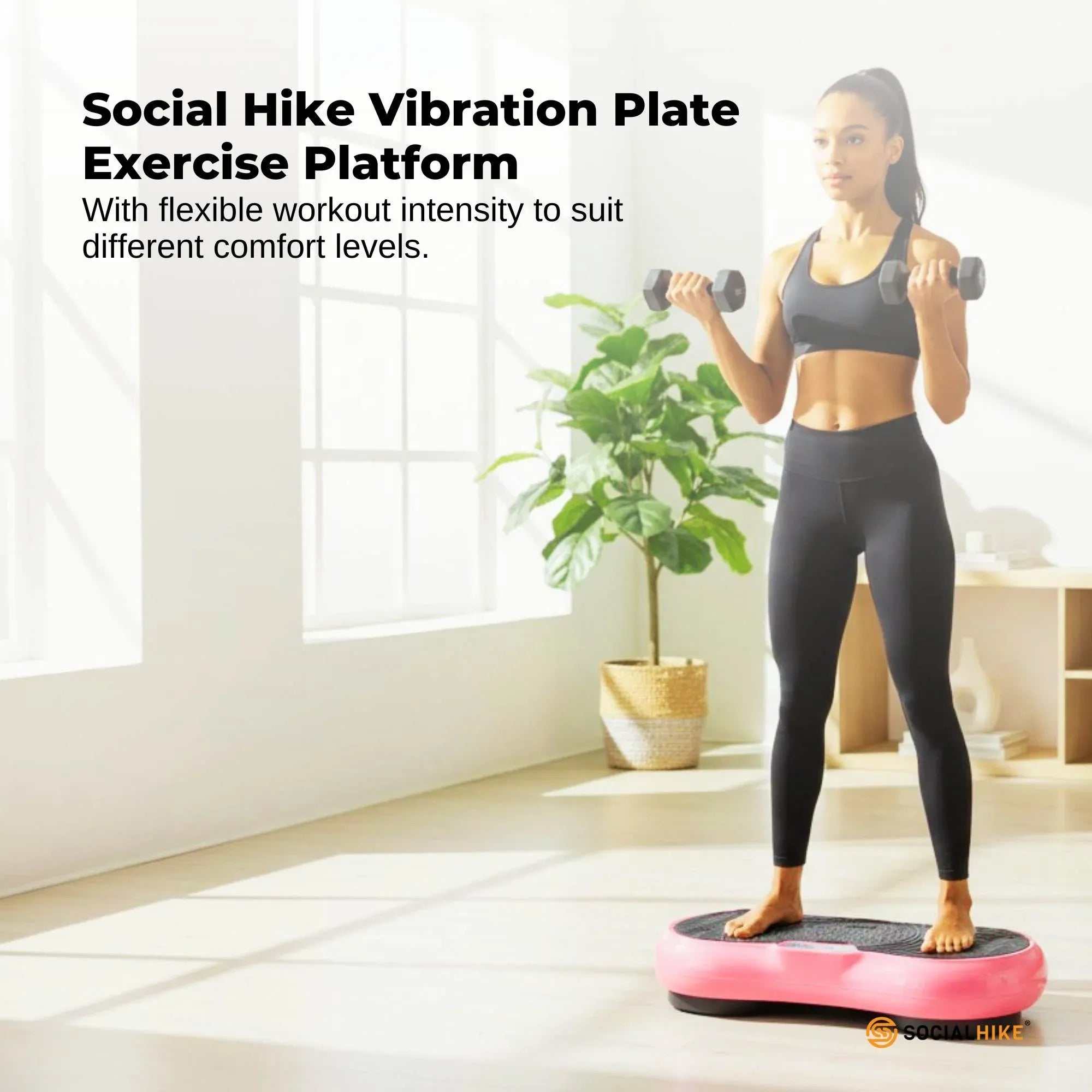 Social Hike 68cm Vibration Plate Machine Full Body Workout Platform Pink V238-SUPDZ-48198953222