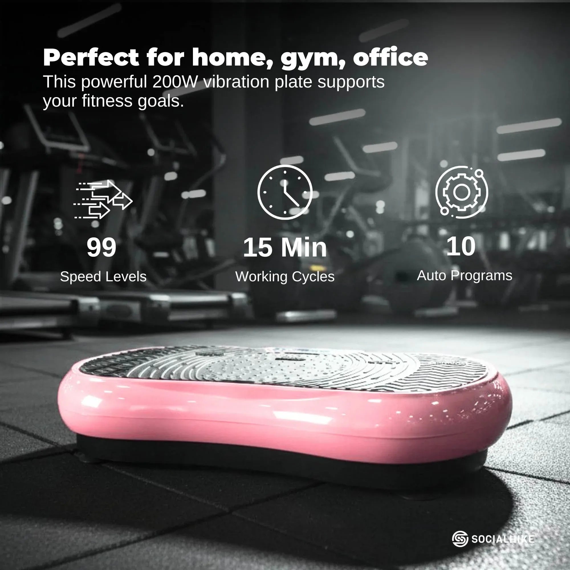 Social Hike 68cm Vibration Plate Machine Full Body Workout Platform Pink V238-SUPDZ-48198953222