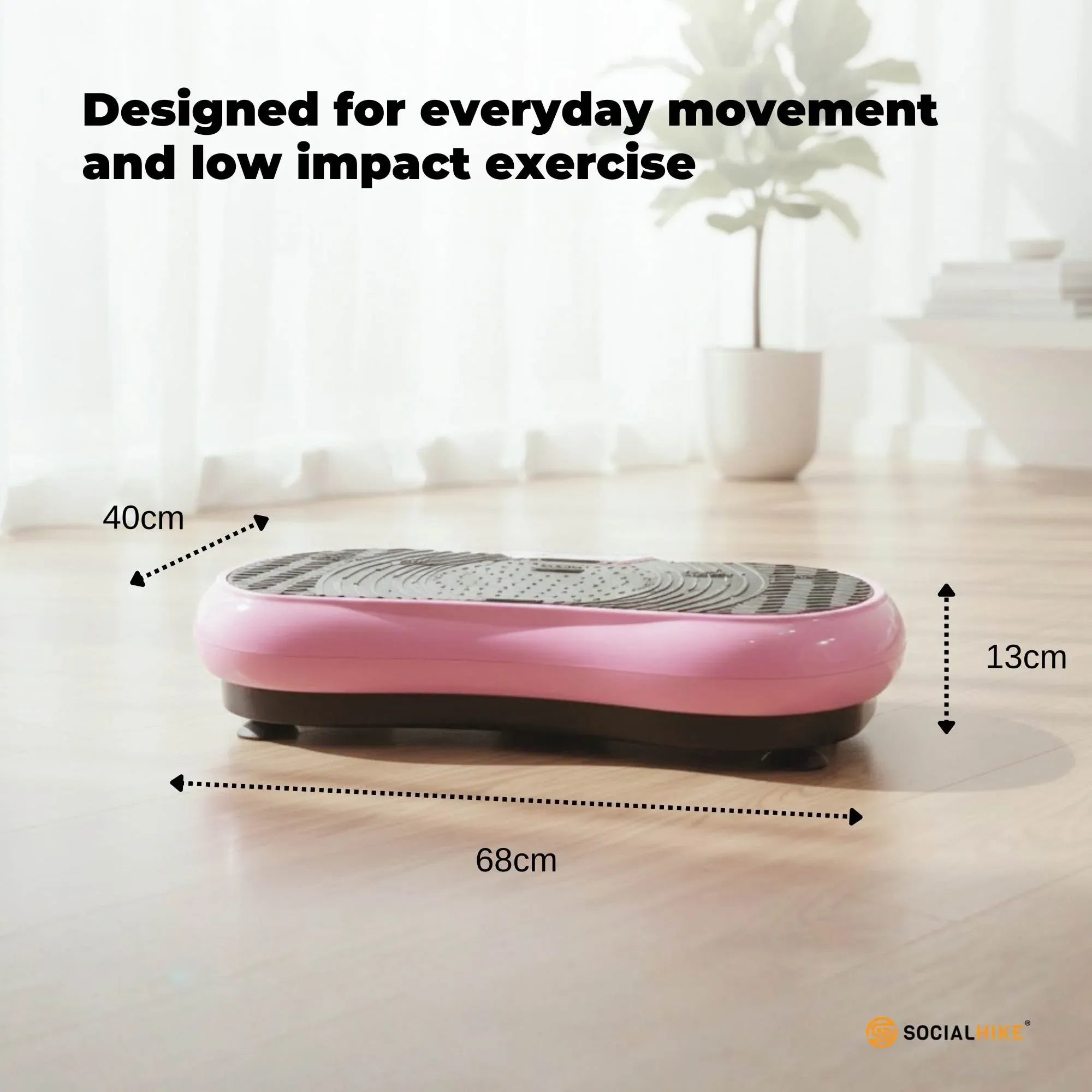 Social Hike 68cm Vibration Plate Machine Full Body Workout Platform Pink V238-SUPDZ-48198953222