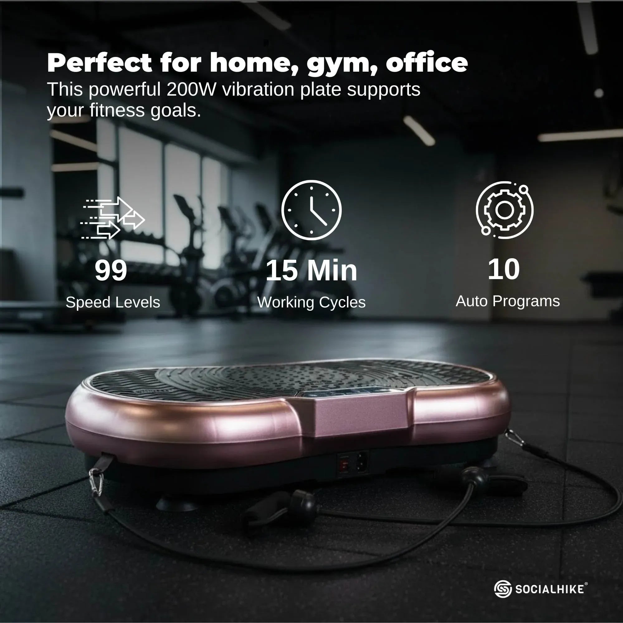 Social Hike 68cm Vibration Plate Machine Full Body Workout Platform Rose V238-SUPDZ-48199014534