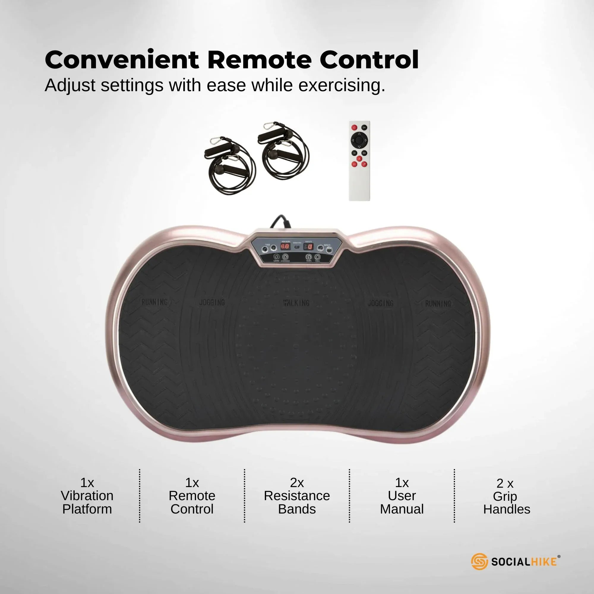 Social Hike 68cm Vibration Plate Machine Full Body Workout Platform Rose V238-SUPDZ-48199014534