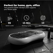 Social Hike 68cm Vibration Plate Machine Full Body Workout Platform White V238-SUPDZ-48199027526