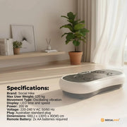 Social Hike 68cm Vibration Plate Machine Full Body Workout Platform White V238-SUPDZ-48199027526