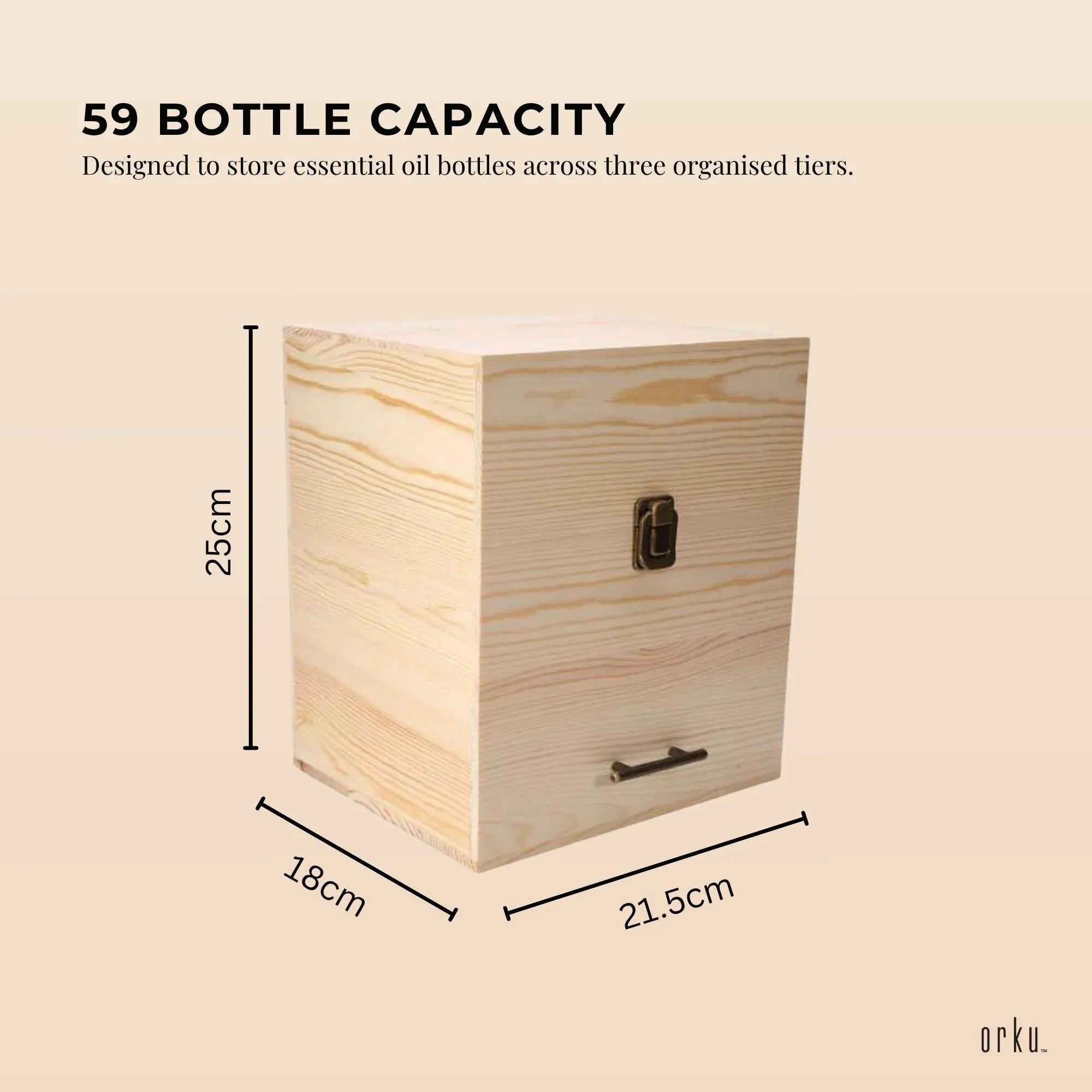 Orku 59 Essential Oil Bottle Storage Box - Wooden 3 Tier Aromatherapy Organiser V238-SUPDZ-52712450758
