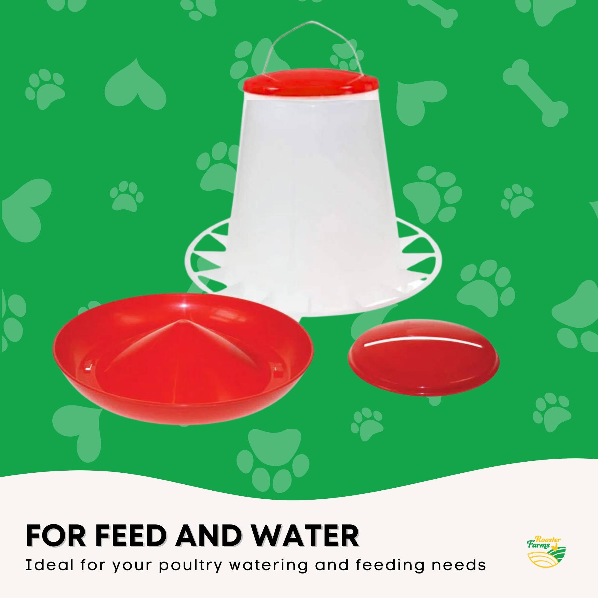 Rooster Farms 6Kg Automatic Chicken Feeder - Poultry Hen Feeding Seed Bucket V238-SUPDZ-52768013062