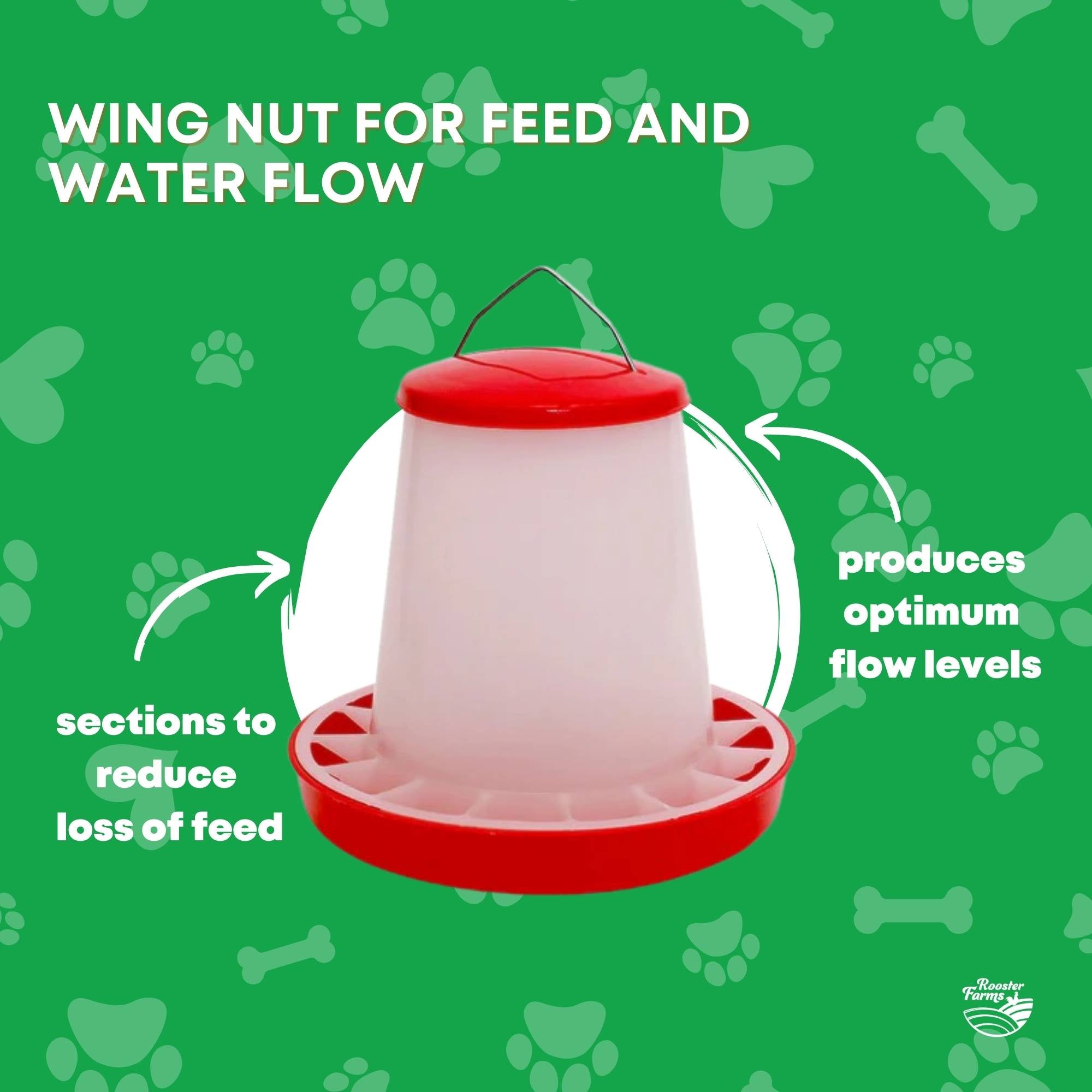Rooster Farms 1.5Kg Automatic Chicken Feeder - Poultry Hen Feeding Seed Bucket V238-SUPDZ-52768034886