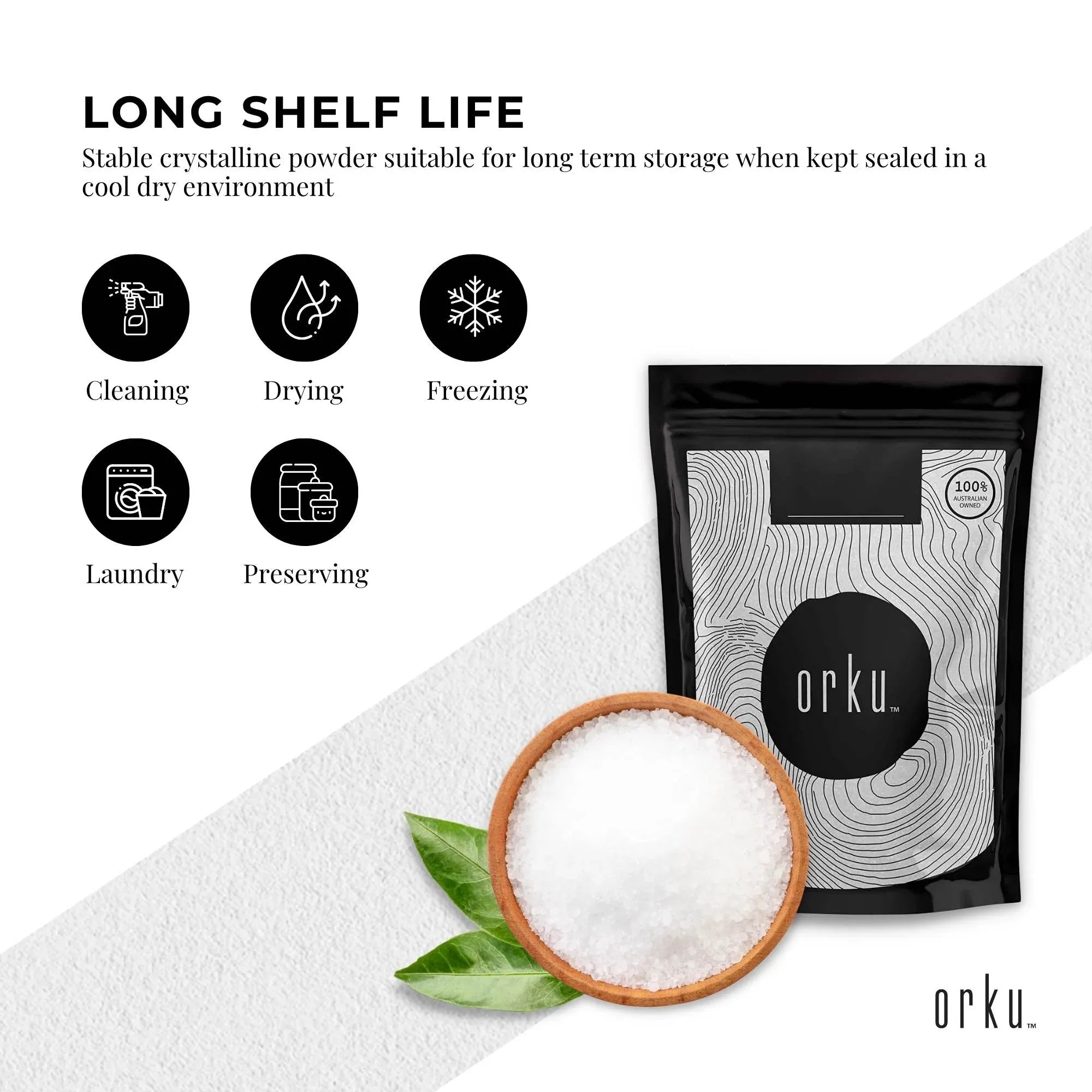 Orku 500g Citric Acid Powder - Food Grade Non GMO Anhydrous Preservative E330 V238-SUPDZ-949473312774