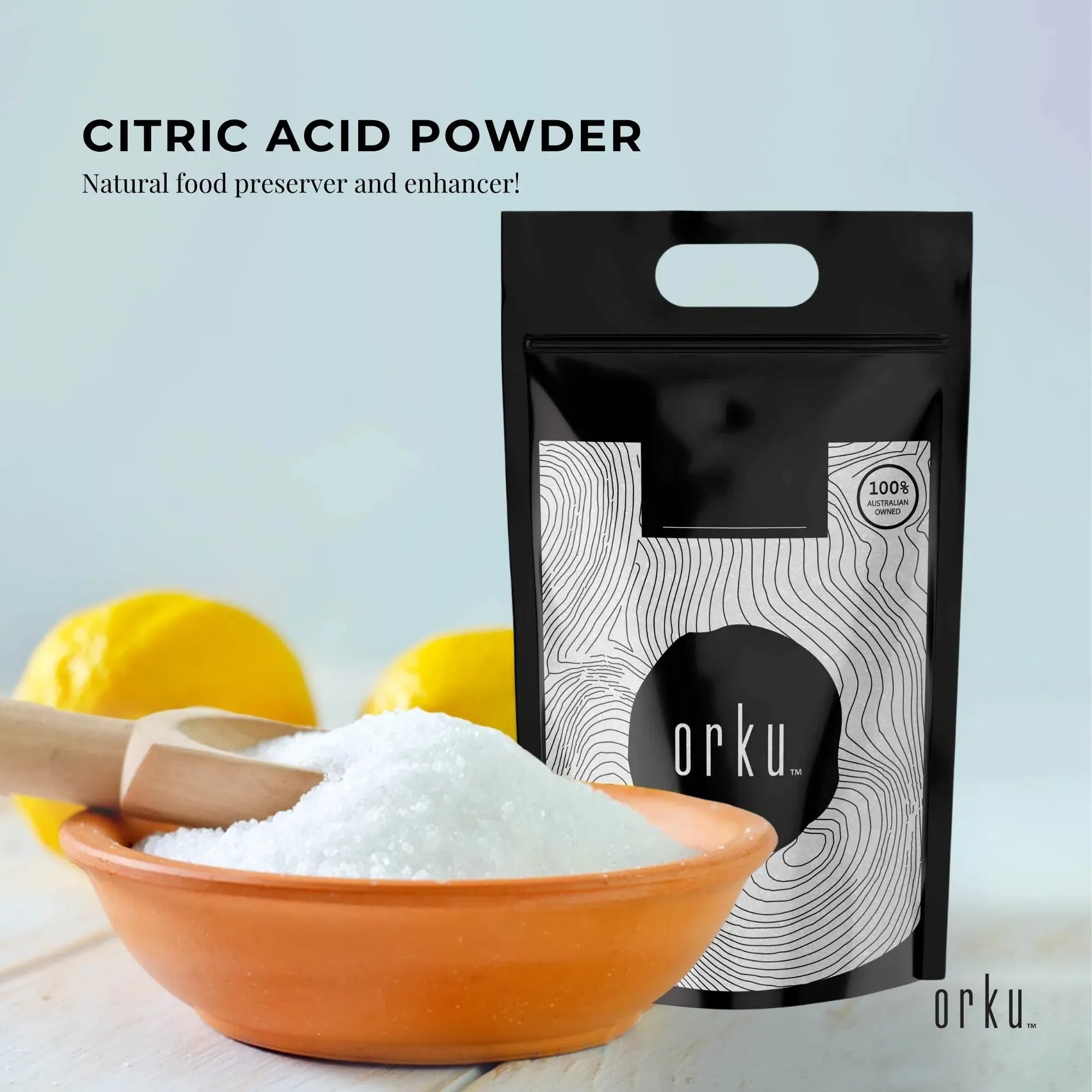 Orku 5Kg Citric Acid Powder - Food Grade Non GMO Anhydrous Preservative E330 V238-SUPDZ-949473411078