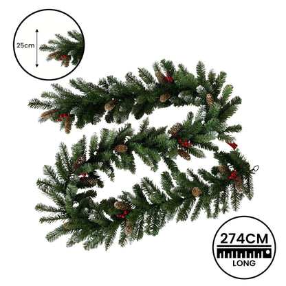 Christabelle 2.7m Christmas Garland with Pine Cones & Berries Pine Tree Decoration Ornament V240-112_BHZG9