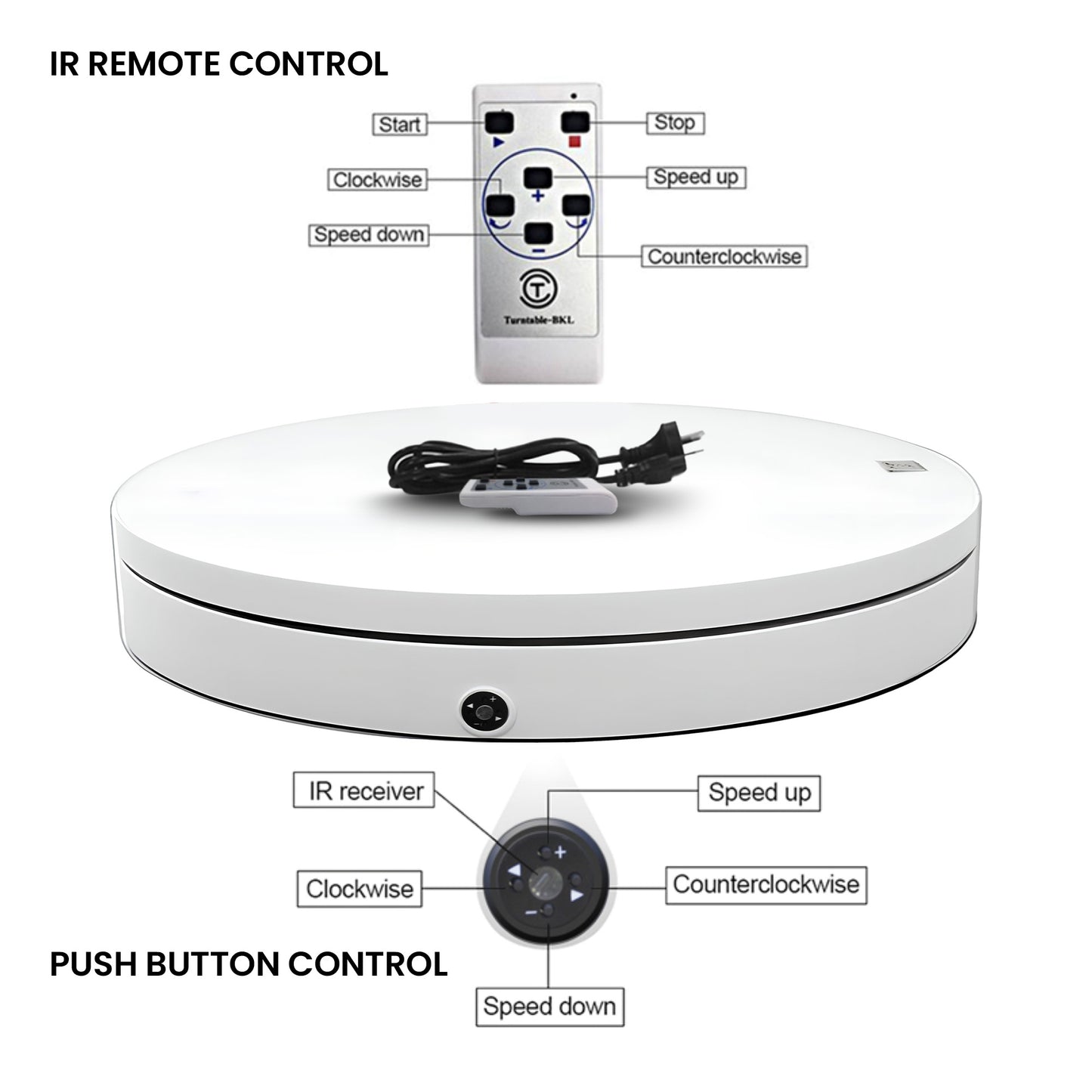 Christabelle 60cm 100kg Commercial-grade Electric Display Turntable Christmas V240-112_BKL100