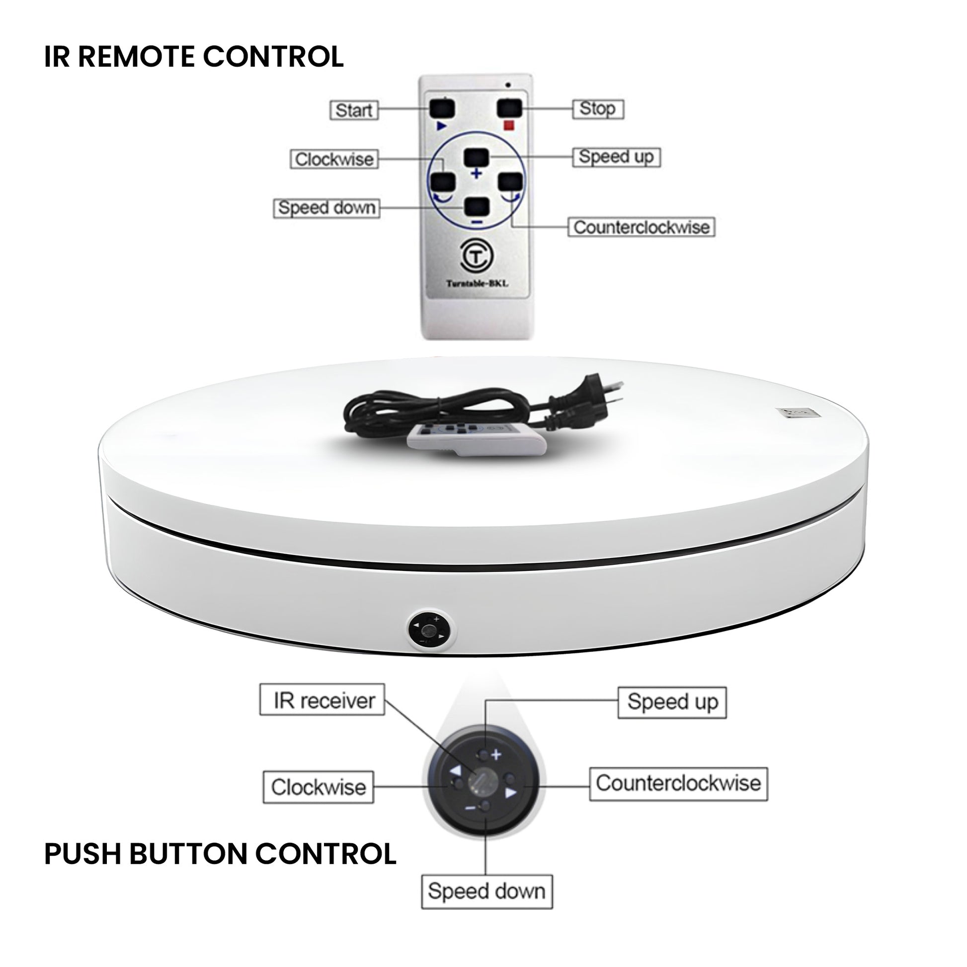 Christabelle 60cm 100kg Commercial-grade Electric Display Turntable Christmas V240-112_BKL100