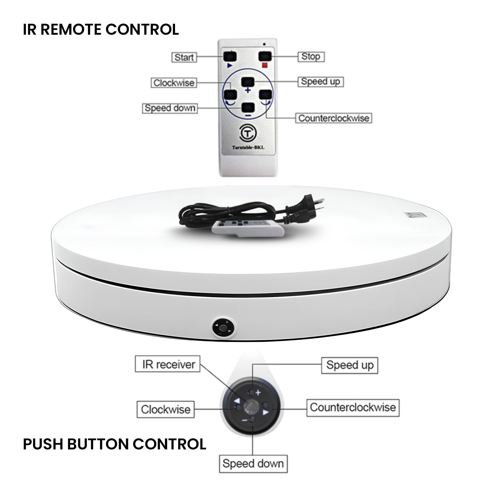 Christabelle 60cm 100kg Commercial-grade Electric Display Turntable Christmas V240-112_BKL100