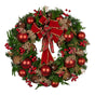 Christabelle 56cm Christmas Wreath Lush Green Holiday Door Wreath with Red Berries, Baubles & Pine Cones V240-112_GUE508