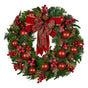 Christabelle Stunning 71cm Christmas Wreath Lush Red Baubles Berries Pine Cones and Bow Front Door Decoration V240-112_GUE509