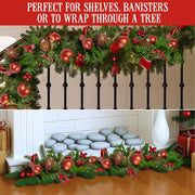 Christabelle 1.85m Christmas Garland with Red Berries Pine Cones Baubles Bows Tree Decoration Ornament V240-112_GUE511
