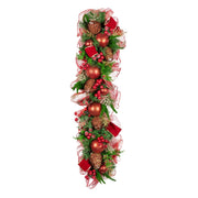 Christabelle 1m Christmas Garland with Red Berries & Pine Cones Baubles Berries Tree Decoration Ornament Red V240-112_GUE512