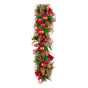 Christabelle 1m Christmas Garland with Red Berries & Pine Cones Baubles Berries Tree Decoration Ornament Red V240-112_GUE512