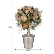 Christabelle 36cm Christmas Tabletop Topiary Tree Jewelled Baubles, Berries, Flowers and Pine Cones Festive V240-112_GUE518