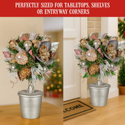 Christabelle 36cm Christmas Tabletop Topiary Tree Jewelled Baubles, Berries, Flowers and Pine Cones Festive V240-112_GUE518