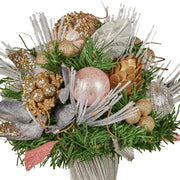 Christabelle 33cm Christmas Bouquet Pre Decorated Holiday Floral Arrangement w/Jewelled Baubles, Berries, V240-112_GUE521
