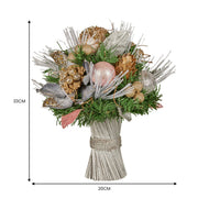 Christabelle 33cm Christmas Bouquet Pre Decorated Holiday Floral Arrangement w/Jewelled Baubles, Berries, V240-112_GUE521