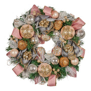 Christabelle 56cm Christmas Wreath Lush Pink Front Door Decoration Jewelled Baubles Flowers Pine Cones V240-112_GUE523