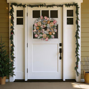 Christabelle 56cm Christmas Wreath Lush Pink Front Door Decoration Jewelled Baubles Flowers Pine Cones V240-112_GUE523