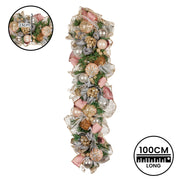 Christabelle Premium 100cm Christmas Garland Jewelled Baubles & Berries Tree Decoration Ornament Pink Silver V240-112_GUE526